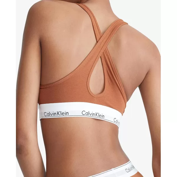 Calvin Klein Womens Modern Cotton Lightly Lined Wireless BraletteWarm Bronze