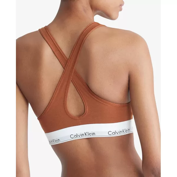 Calvin Klein Womens Modern Cotton Lightly Lined Wireless BraletteWarm Bronze