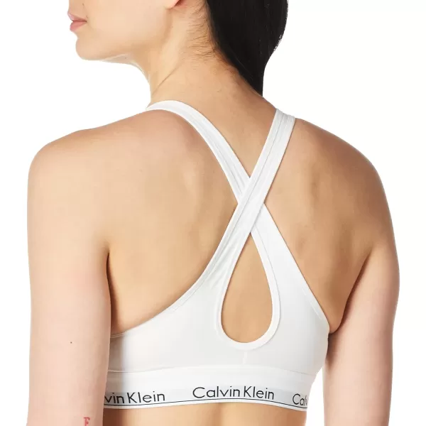 Calvin Klein Womens Modern Cotton Lightly Lined Wireless BraletteWhite