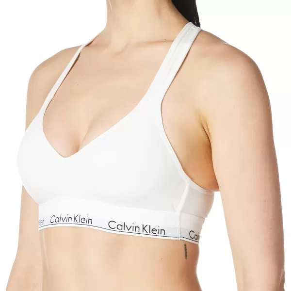 Calvin Klein Womens Modern Cotton Lightly Lined Wireless BraletteWhite