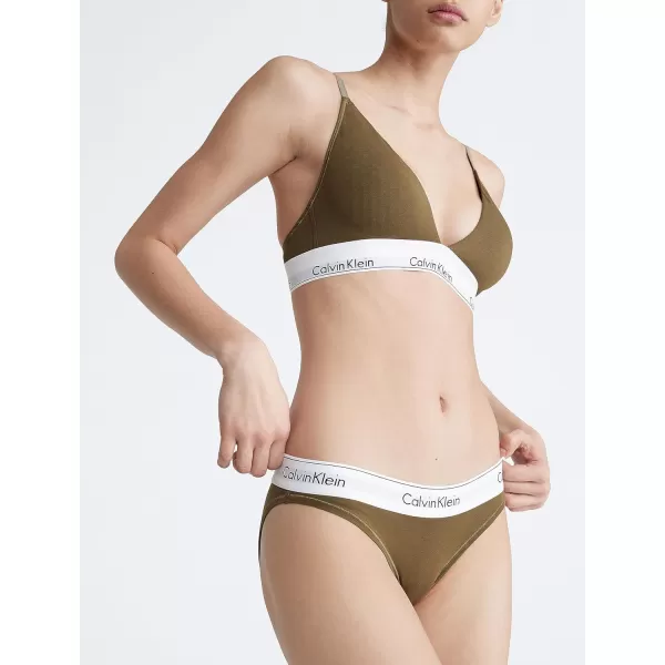 Calvin Klein Womens Modern Cotton Stretch Bikini PantyDark Olive