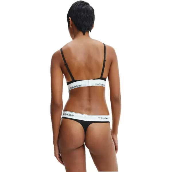 Calvin Klein Womens Modern Cotton Stretch Thong PantiesBlack