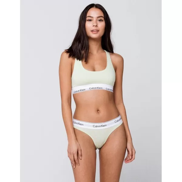 Calvin Klein Womens Modern Cotton Stretch Thong PantiesPale Moss