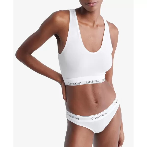 Calvin Klein Womens Modern Cotton Unlined Wireless BraletteWhite Longline