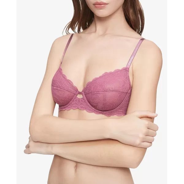 Calvin Klein Womens Seductive Comfort Unlined Lace BraBerry Wild