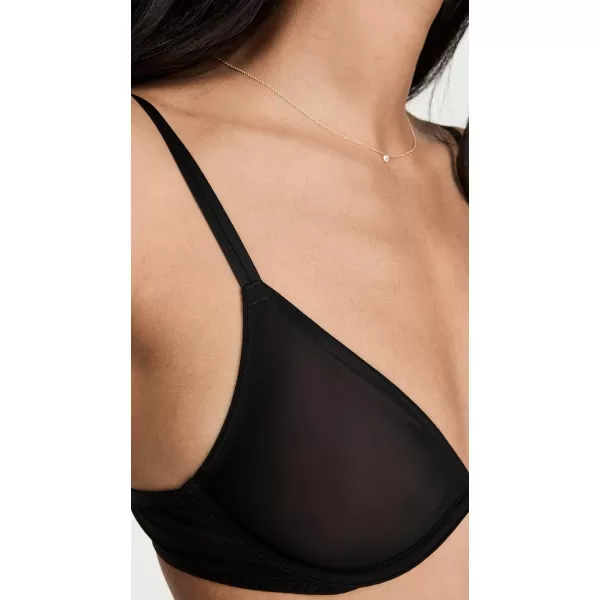 Calvin Klein Womens Sheer Marquisette Unlined Plunge BraBlack