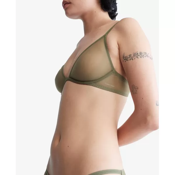 Calvin Klein Womens Sheer Marquisette Unlined Plunge BraNapa