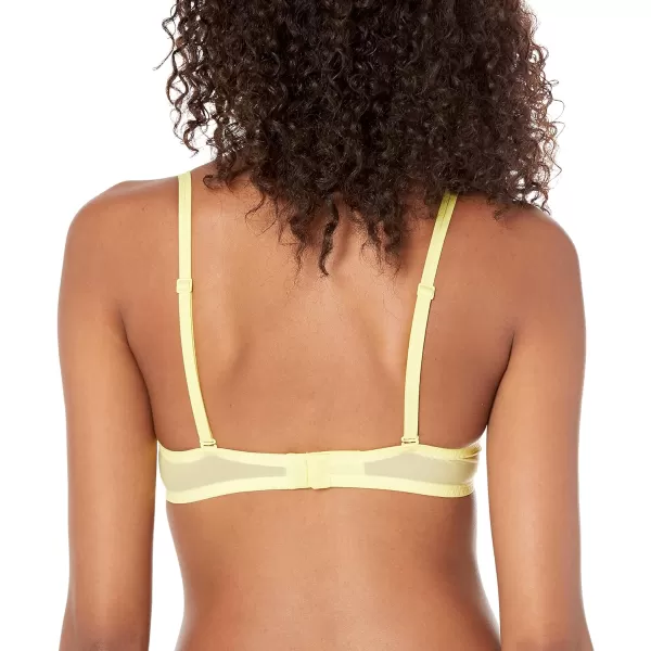 Calvin Klein Womens Sheer Marquisette Unlined Plunge BraNew Yellow