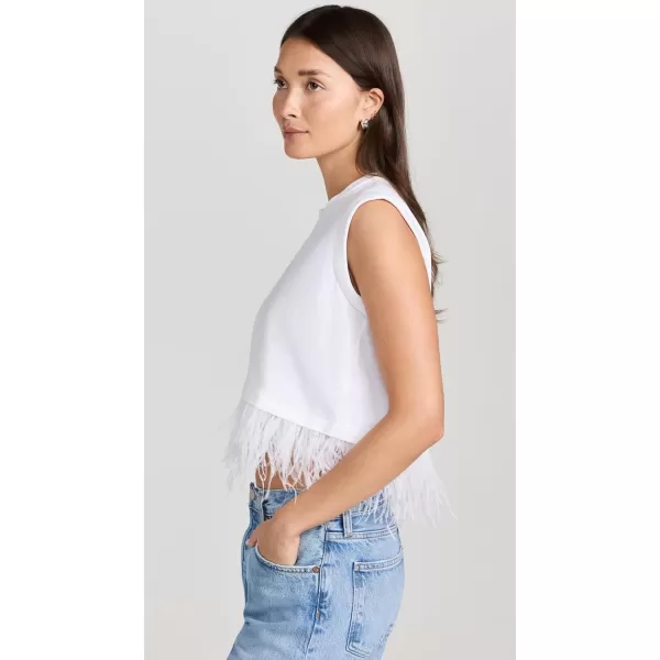 Cinq  Sept Womens Cropped Feather TeeWhite