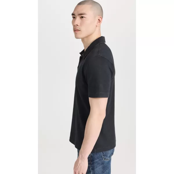 Citizens of Humanity Mens Malachi Slub PoloWashed Black