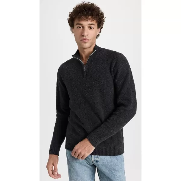 Club Monaco Mens Core Boucle Quarter Zip SweaterCharcoal