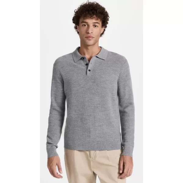 Club Monaco Mens Refined Texture PoloMed Heather Grey