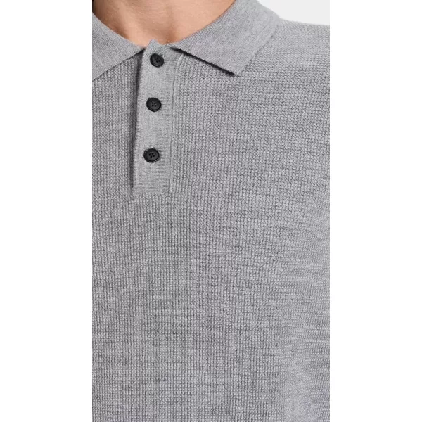 Club Monaco Mens Refined Texture PoloMed Heather Grey