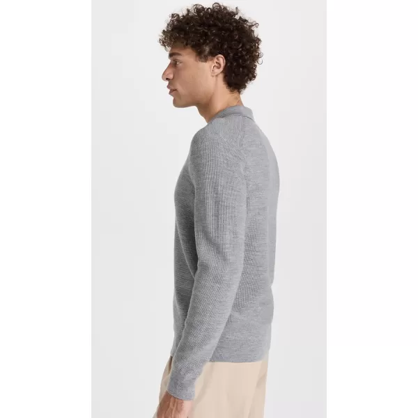 Club Monaco Mens Refined Texture PoloMed Heather Grey