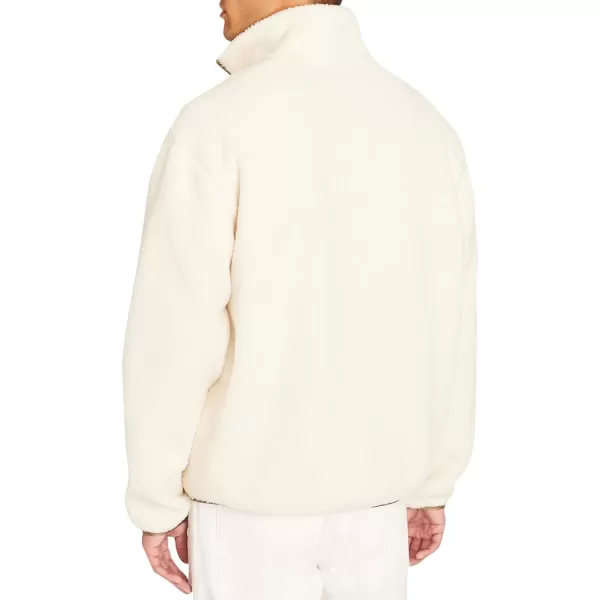 Club Monaco Mens Sherpa Fleece Quarter ZipAntique WhiteBlanc