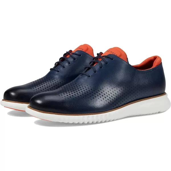 Cole Haan Mens 2Zerogrand Laser Wing OxfordNavy BlazerBurnt OchreEgret