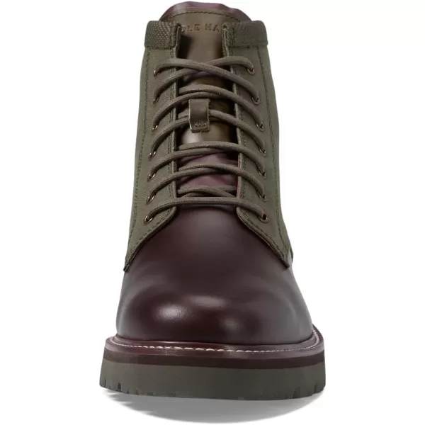 Cole Haan Mens American Classics Plain Toe Boot Waterproof FashionBloodstoneDeep Olive Wax Canvas Waterproof