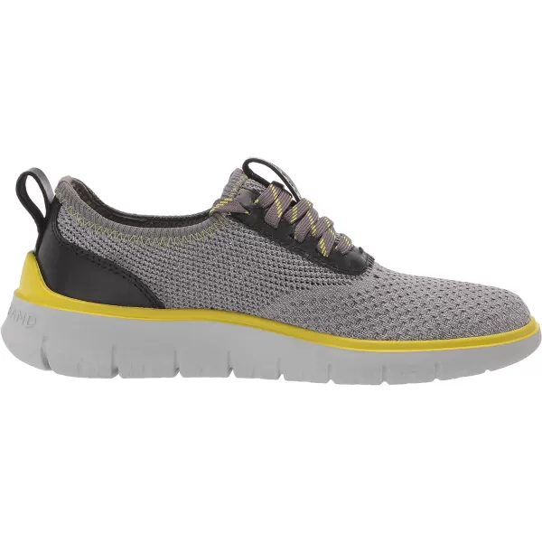 Cole Haan Mens Generation Zerogrand Stitchlite SneakerQuiet ShadeGray Pinstripe KnitBlackSulphur SpringHarbor Mist