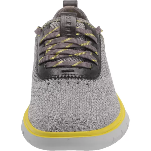 Cole Haan Mens Generation Zerogrand Stitchlite SneakerQuiet ShadeGray Pinstripe KnitBlackSulphur SpringHarbor Mist