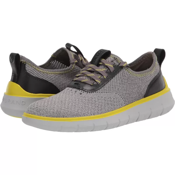 Cole Haan Mens Generation Zerogrand Stitchlite SneakerQuiet ShadeGray Pinstripe KnitBlackSulphur SpringHarbor Mist