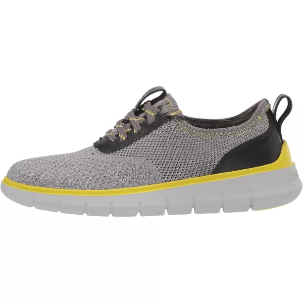 Cole Haan Mens Generation Zerogrand Stitchlite SneakerQuiet ShadeGray Pinstripe KnitBlackSulphur SpringHarbor Mist