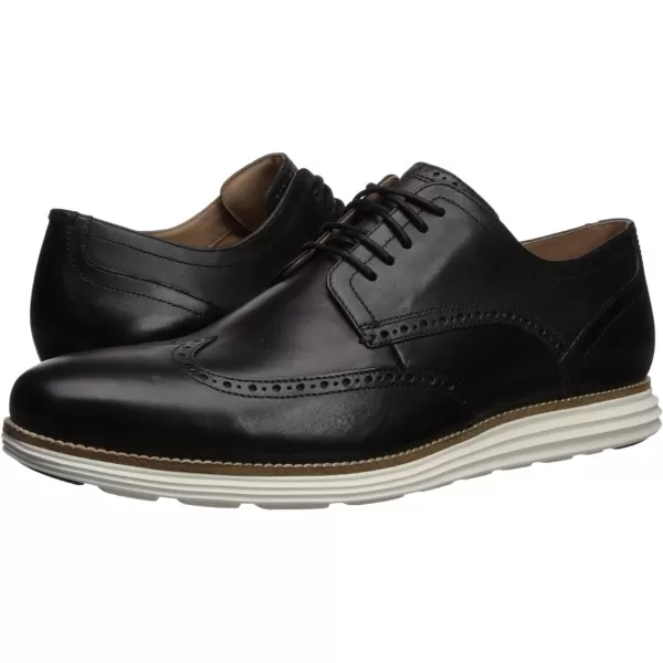 Cole Haan Mens Grand Tour Wing Oxford WoodburyIvory ShoesBlack LeatherWhite