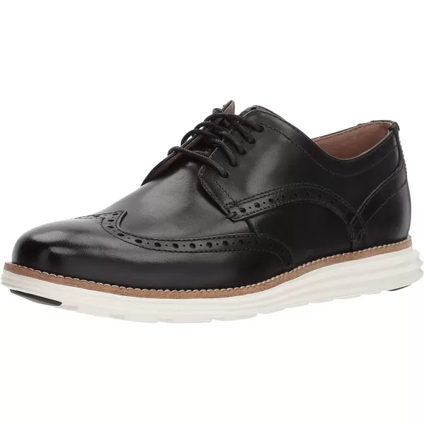 Cole Haan Mens Grand Tour Wing Oxford WoodburyIvory ShoesBlack LeatherWhite