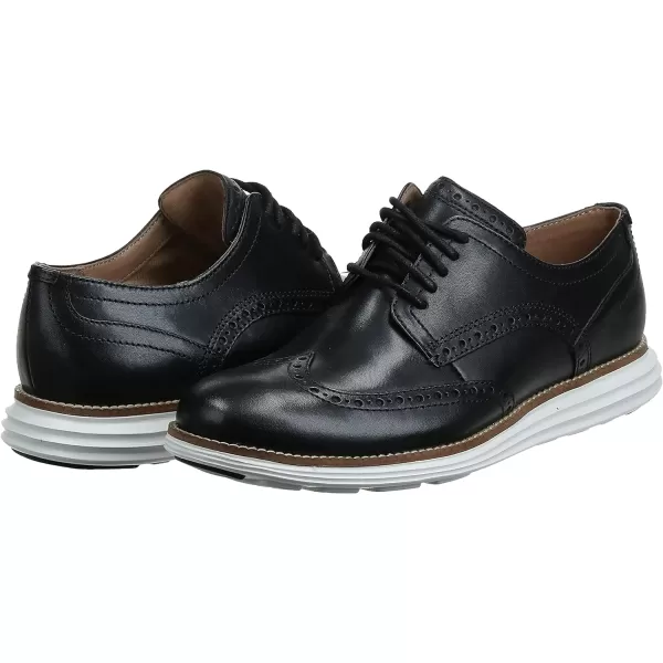 Cole Haan Mens Grand Tour Wing Oxford WoodburyIvory ShoesBlack LeatherWhite