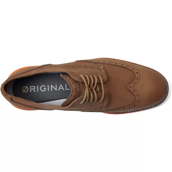 Cole Haan Mens Grand Tour Wing Oxford WoodburyIvory ShoesLight WhiskeyBurnt Orange