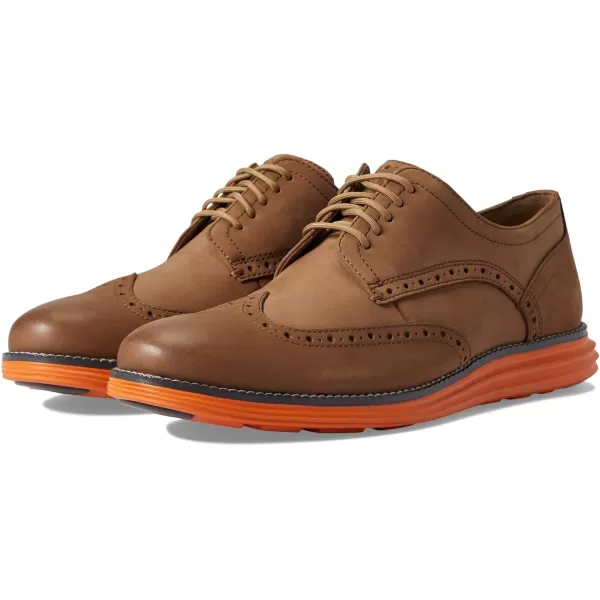 Cole Haan Mens Grand Tour Wing Oxford WoodburyIvory ShoesLight WhiskeyBurnt Orange