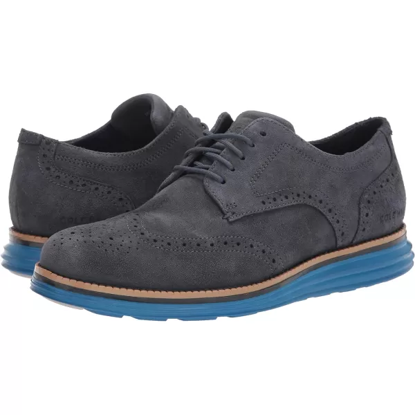 Cole Haan Mens Originalgrand Energy Meridian Shortwing OxfordMicrochip SuedeOmbre Blue