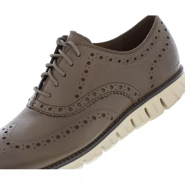 Cole Haan Mens Zg Remastered Plain Toe OxfordTruffle Dark ChocolateWhite Sand