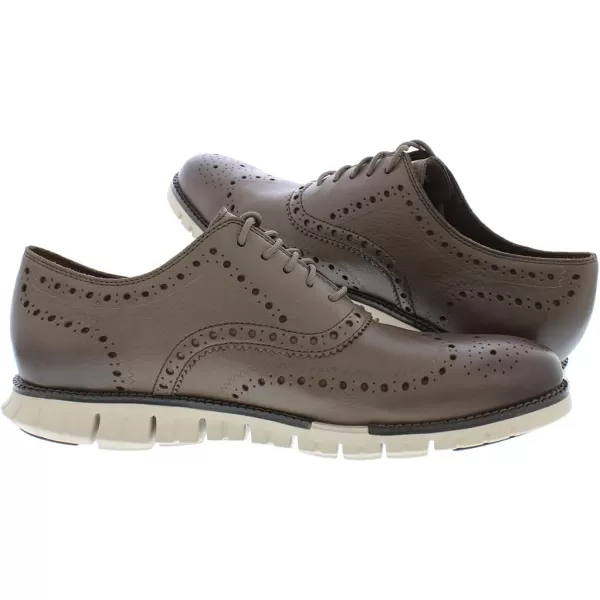 Cole Haan Mens Zg Remastered Plain Toe OxfordTruffle Dark ChocolateWhite Sand