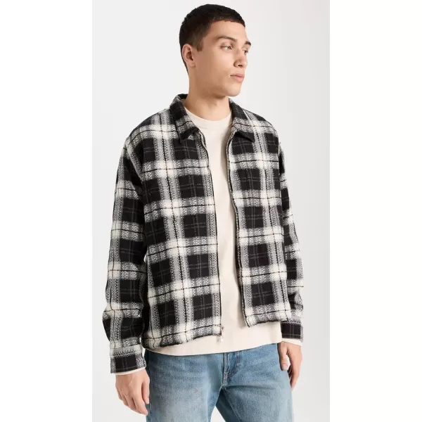 Corridor Mens Dobby Plaid Zip ShirtBlack