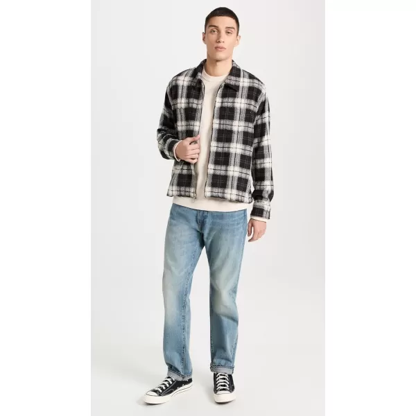 Corridor Mens Dobby Plaid Zip ShirtBlack