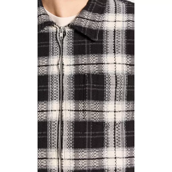 Corridor Mens Dobby Plaid Zip ShirtBlack