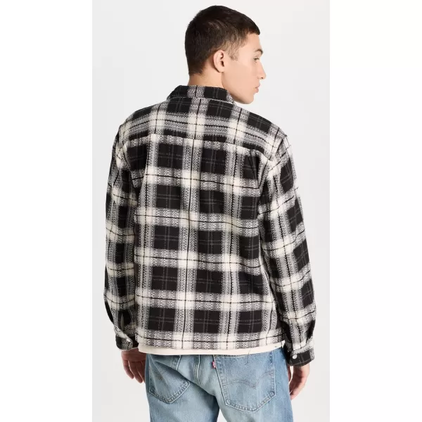 Corridor Mens Dobby Plaid Zip ShirtBlack