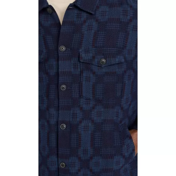 Corridor Mens Indigo Patterned JacketNavy