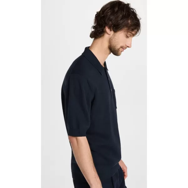 Corridor Mens Knit Slouchy PoloMidnight