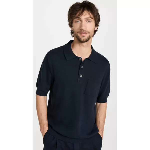 Corridor Mens Knit Slouchy PoloMidnight