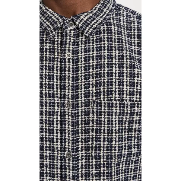 Corridor Mens Reverse Tweed Check Button DownBlue