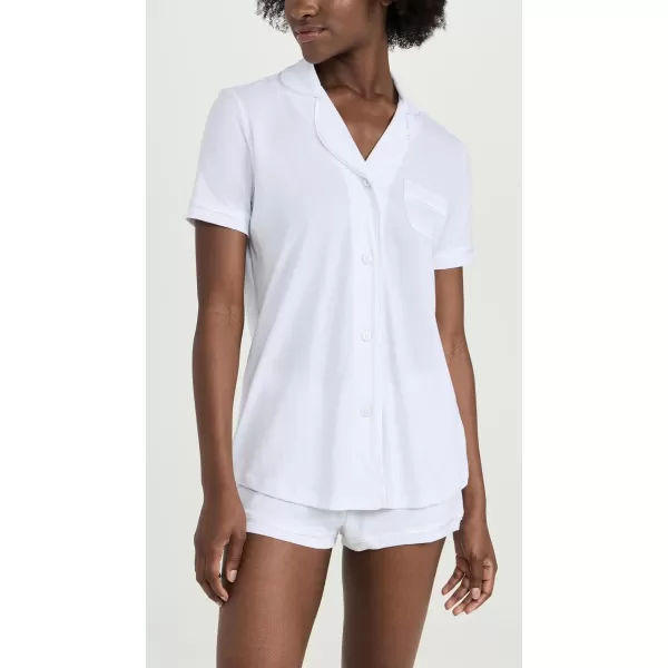 Cosabella Womens Bella Short Sleeve Boxer PJ SetWhite