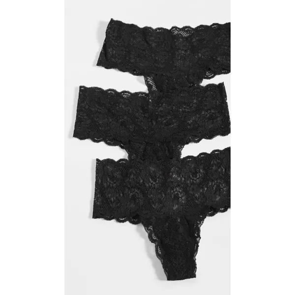 Cosabella Womens Never Say Never Comfy Thongs 3 PackBlk Blk Blk