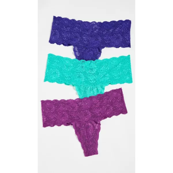 Cosabella Womens Never Say Never Comfy Thongs 3 PackViolet Swiss Beet Addy Green