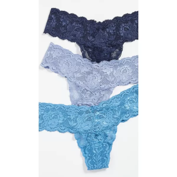 Cosabella Womens Never Say Never Cutie 3 Pack Low Rise ThongsBlue DiamondMalawiNavy