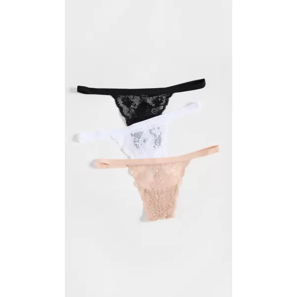 Cosabella Womens Never Say Never Thong 3 PackBlackSetteWhite