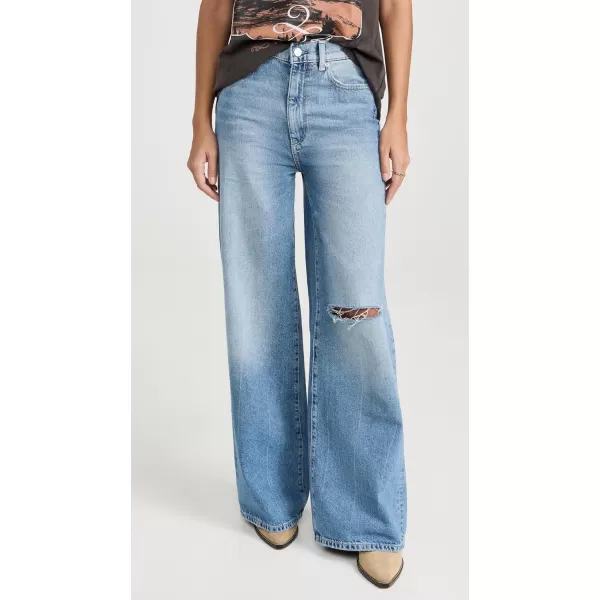 DL1961 Womens Hepburn Wide Leg High Rise Vintage 32 JeansSalton Sea Distressed