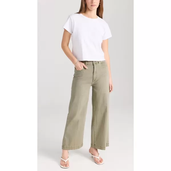 DL1961 Womens Hepburn Wide Leg High Rise Vintage JeansAlpine Green Twill