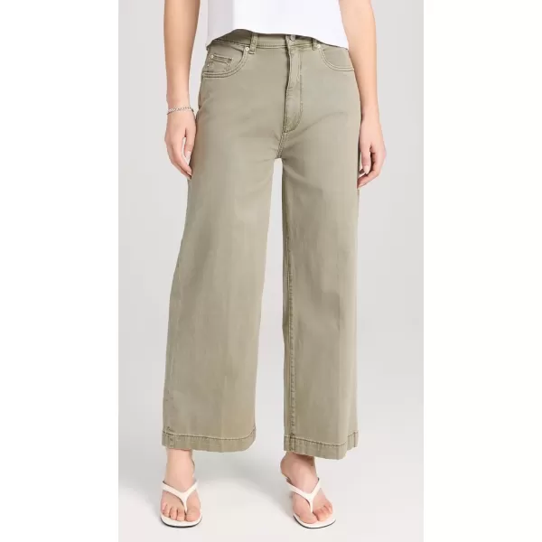 DL1961 Womens Hepburn Wide Leg High Rise Vintage JeansAlpine Green Twill