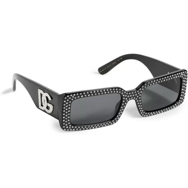 Dolce amp Gabbana Womens Narrow Rectangular Sunglasses BlackDark Grey One SizeDolce amp Gabbana Womens Narrow Rectangular Sunglasses BlackDark Grey One Size